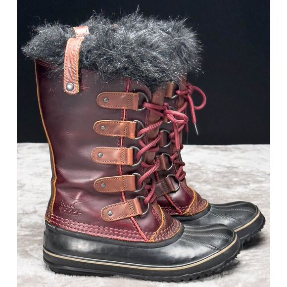 Sorel Premium Joan of Arctic Red Oxblood Waterproof Snow Boots Womens Size 7.5 - Picture 12 of 16